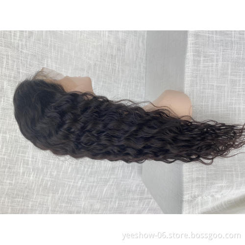 spanish wave 30 unprocessed 100% human silk top natural  lace front wig indian  hair